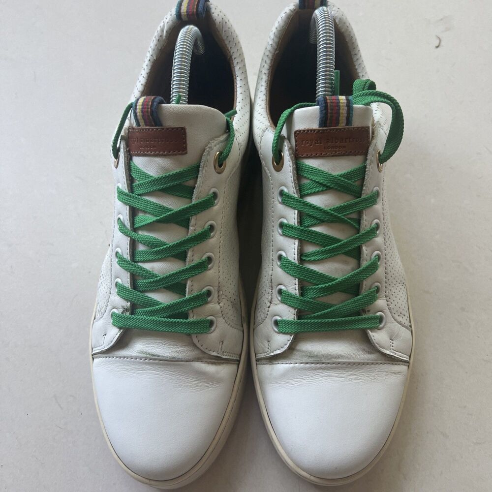 Royal Albartross Golf Sneakers Shoes Women’s 9 White Leather Green Laces - Picture 4 of 11